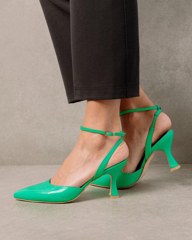 Talons Alohas Cinderella Cuir Vert Femme | VPR-95319014