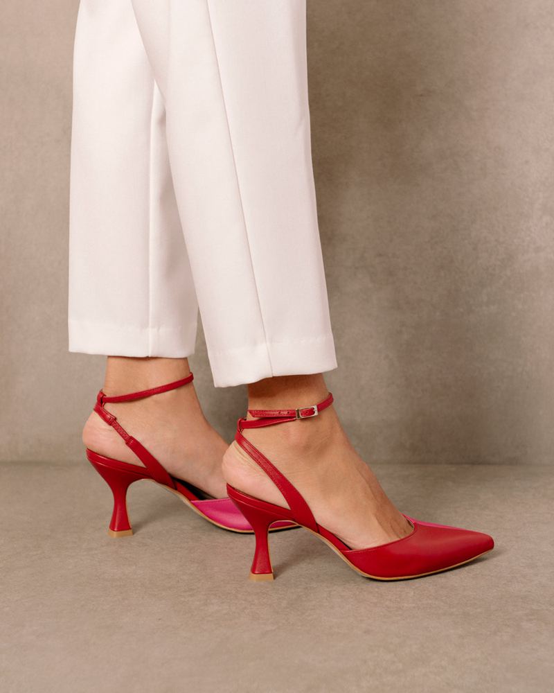 Talons Alohas Cinderella Cuir Rouge Femme | KTZ-22802019