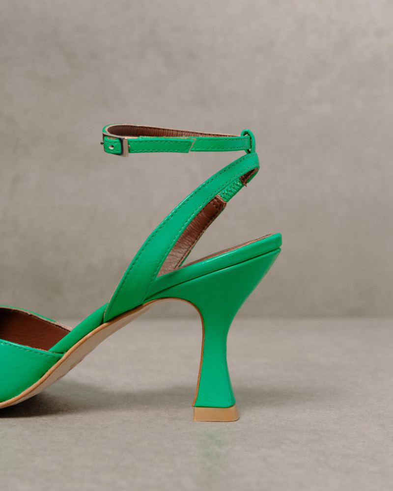 Talons Alohas Cinderella Cuir Vert Femme | VPR-95319014