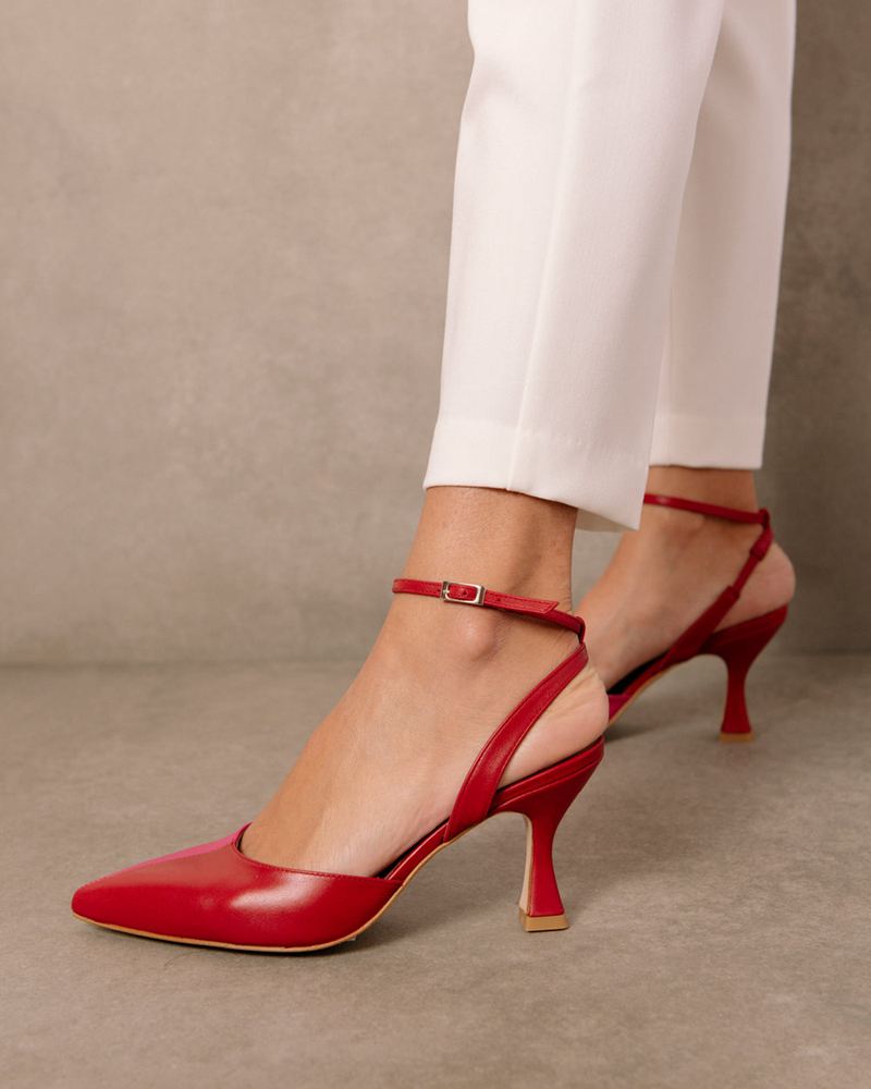 Talons Alohas Cinderella Cuir Rouge Femme | KTZ-22802019