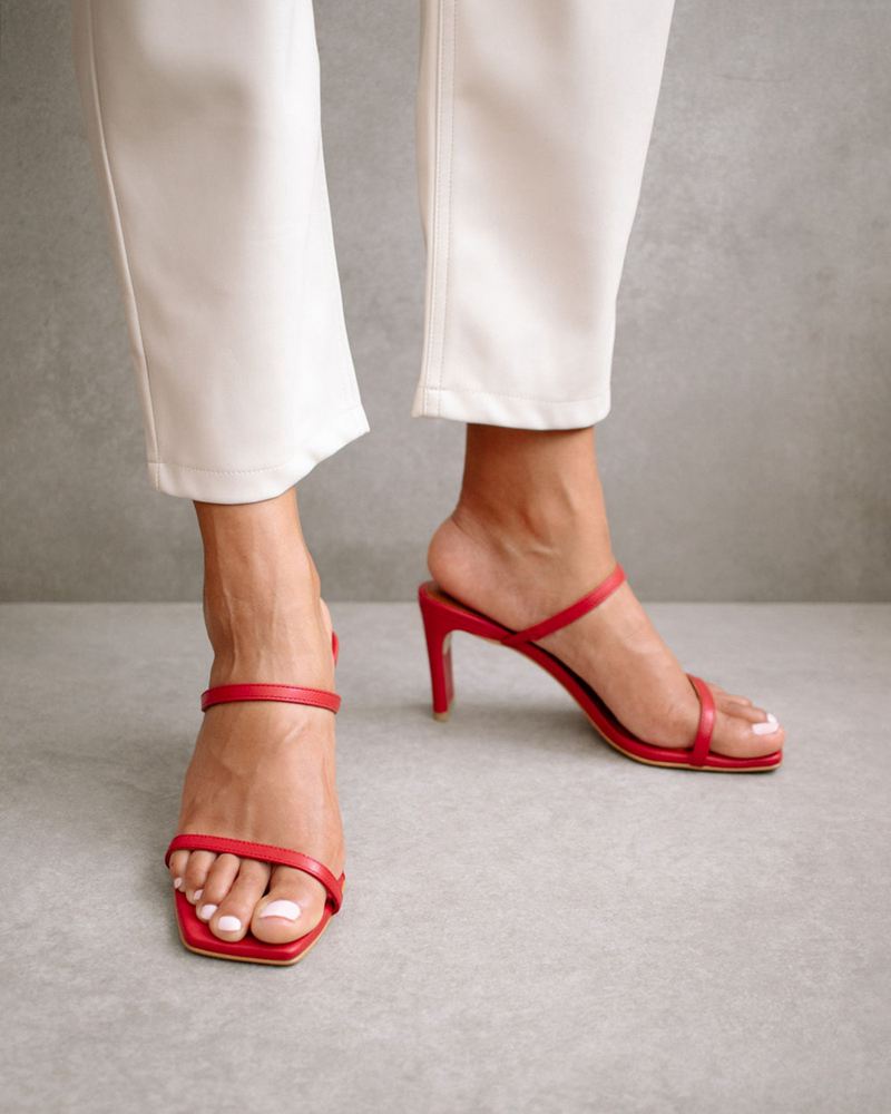 Talons Alohas Cannes Cuir Rouge Femme | ZTP-86308400