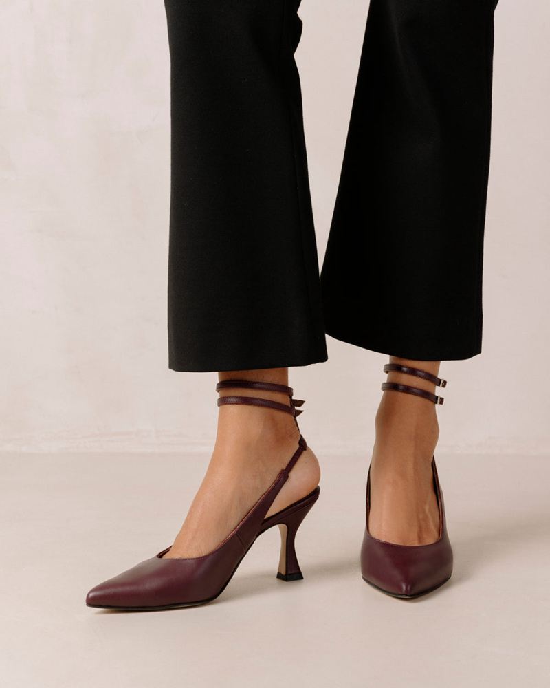 Talons Alohas Louise Cuir Bordeaux Femme | NZO-21213898