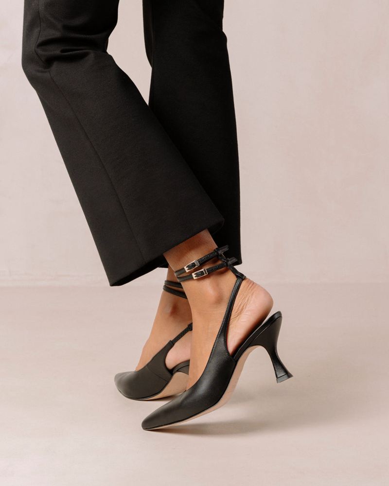 Talons Alohas Louise Cuir Noir Femme | DPV-07544584