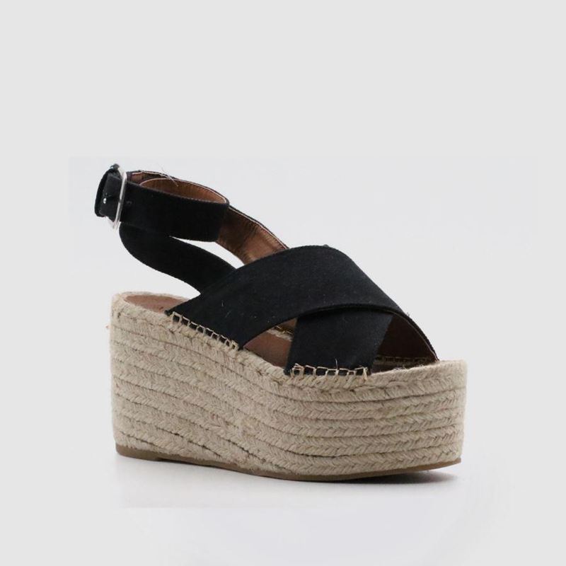 Espadrillas Alohas Vegas Linen Noir Femme | GEG-11373039