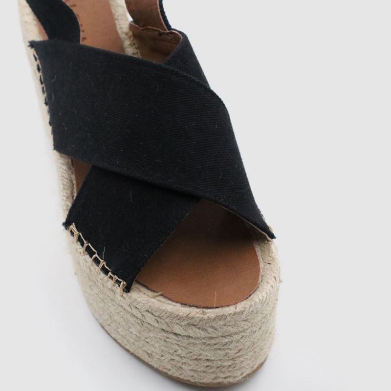 Espadrillas Alohas Vegas Linen Noir Femme | GEG-11373039