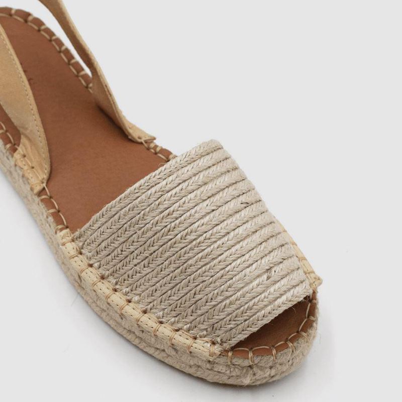 Espadrillas Alohas Ibizas Plateforme Raffia Beige Femme | YBD-69986458