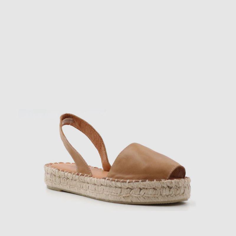 Espadrillas Alohas Ibizas Cuir Marron Femme | KKG-19662967