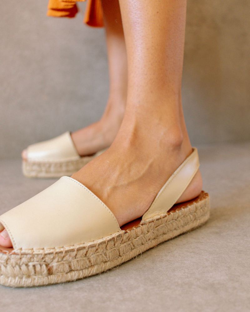 Espadrillas Alohas Ibizas Cuir Blanche Femme | OYJ-54060872