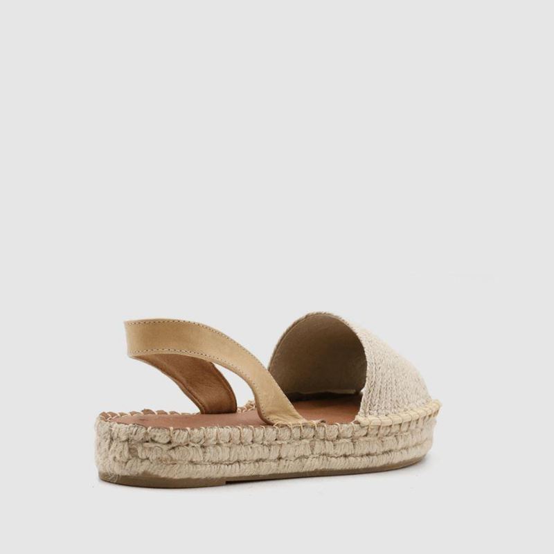 Espadrillas Alohas Ibizas Plateforme Raffia Beige Femme | YBD-69986458