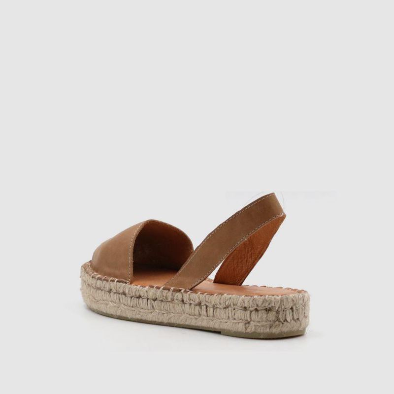 Espadrillas Alohas Ibizas Cuir Marron Femme | KKG-19662967