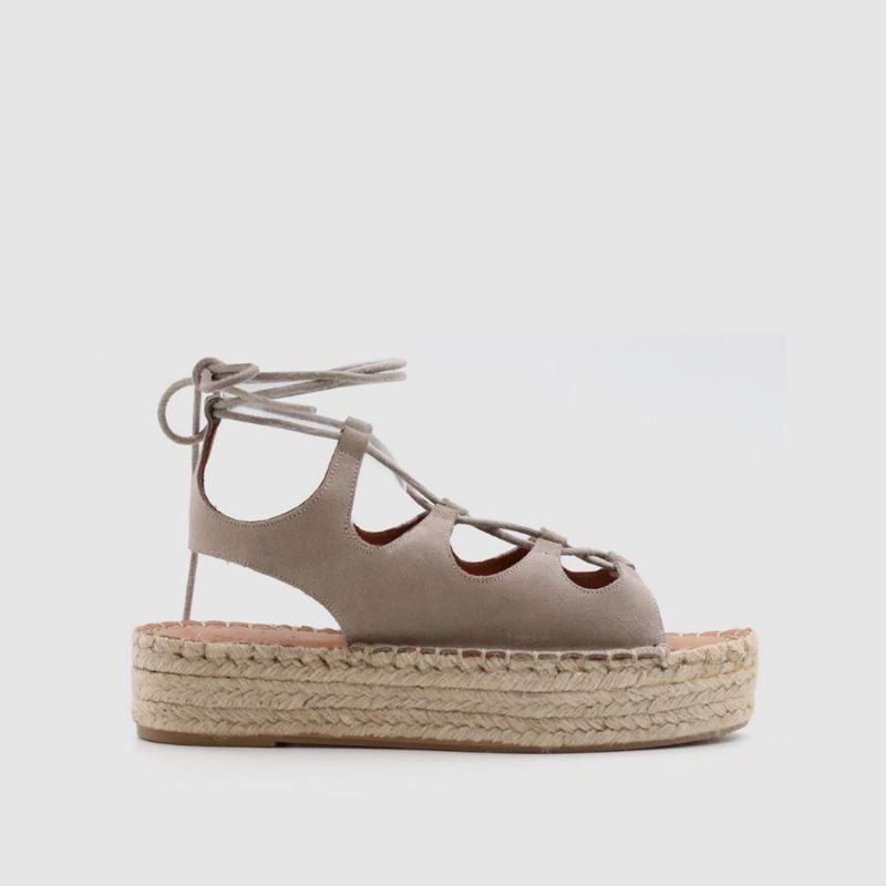 Espadrillas Alohas Gladiator Grise Femme | PUH-51933136