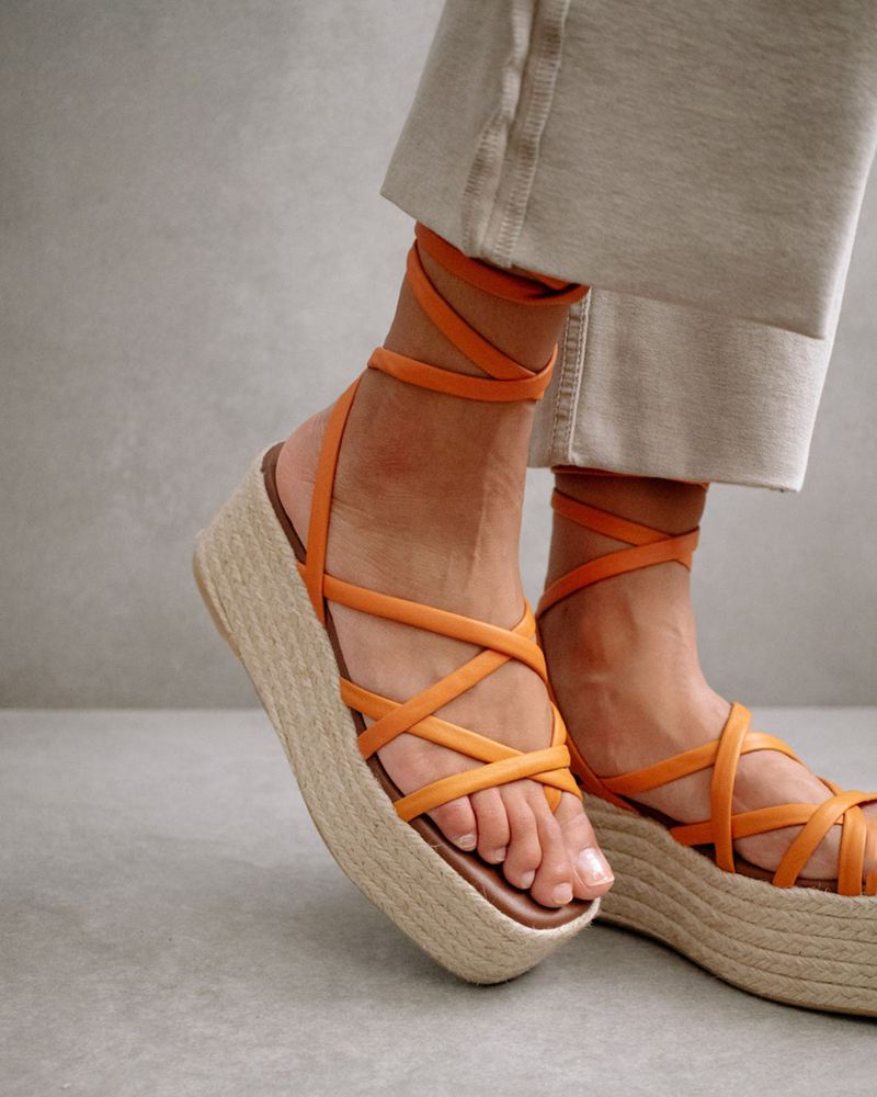 Espadrillas Alohas Paw-Paw Cuir Orange Femme | YIN-84572634