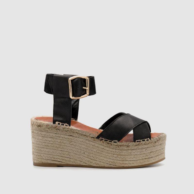 Espadrillas Alohas Kailua Noir Femme | RYI-56985581