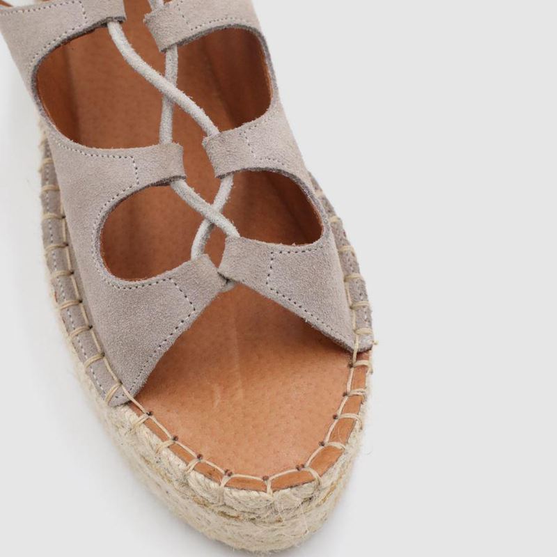 Espadrillas Alohas Gladiator Grise Femme | PUH-51933136