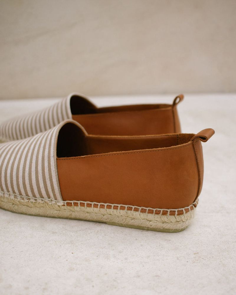 Espadrillas Alohas Naval Marron Blanche Femme | BSJ-28074098