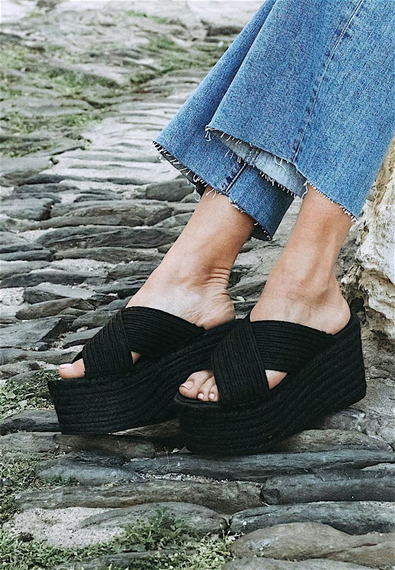 Espadrillas Alohas Bali Noir Femme | NYU-60512546