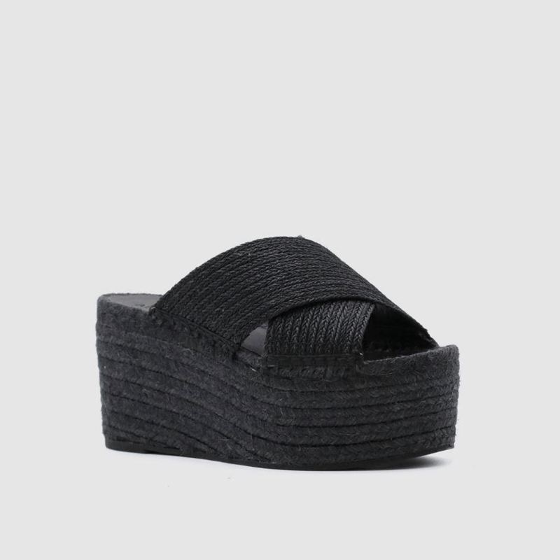 Espadrillas Alohas Bali Noir Femme | NYU-60512546