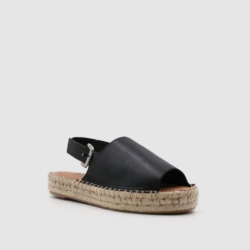 Espadrillas Alohas Back Strap Noir Femme | PFQ-73038057