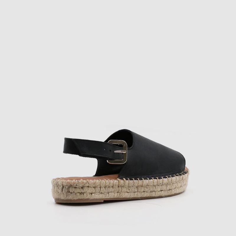 Espadrillas Alohas Back Strap Noir Femme | PFQ-73038057