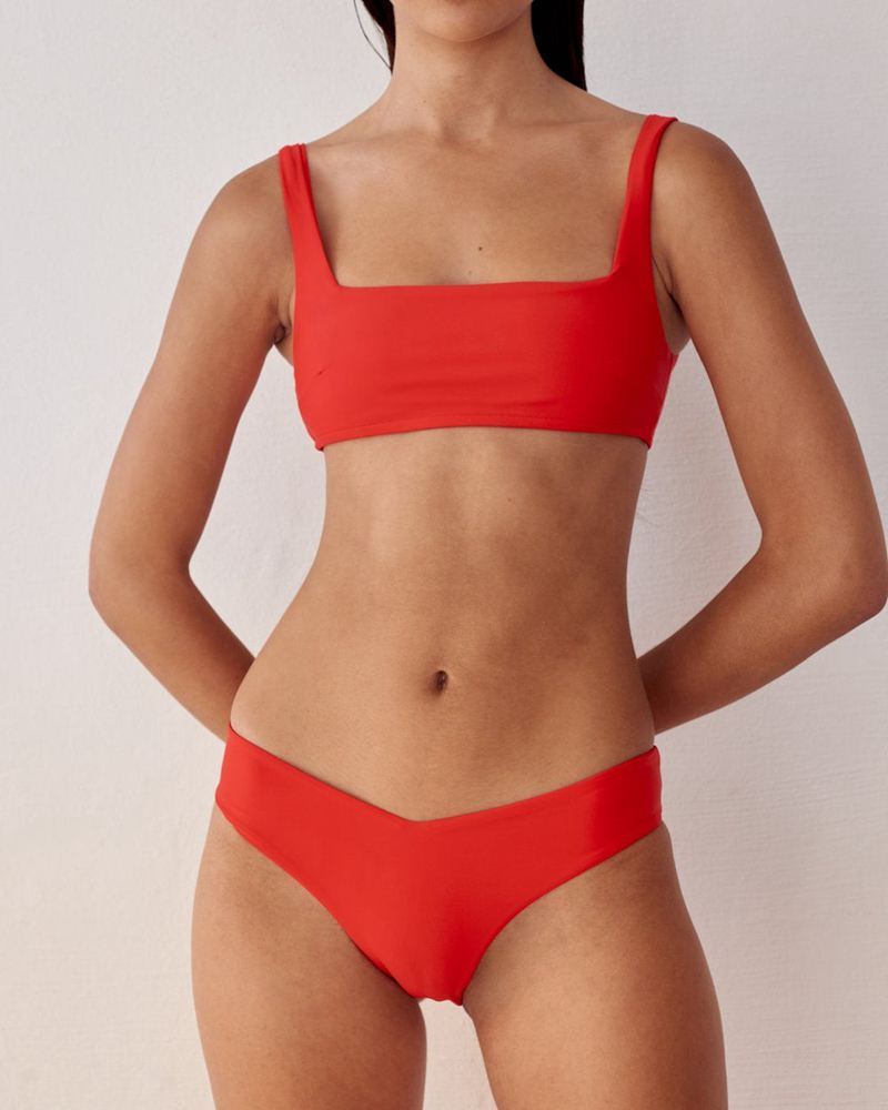 Maillots De Bain Alohas The V Bottom Rouge Femme | NDP-28630646