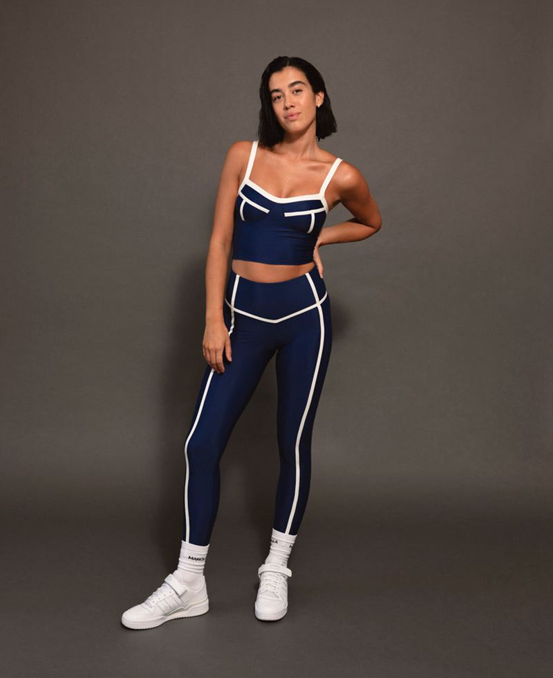 Vêtements De Sport Alohas Top Arrow Rib Bleu Femme | WVB-64355998