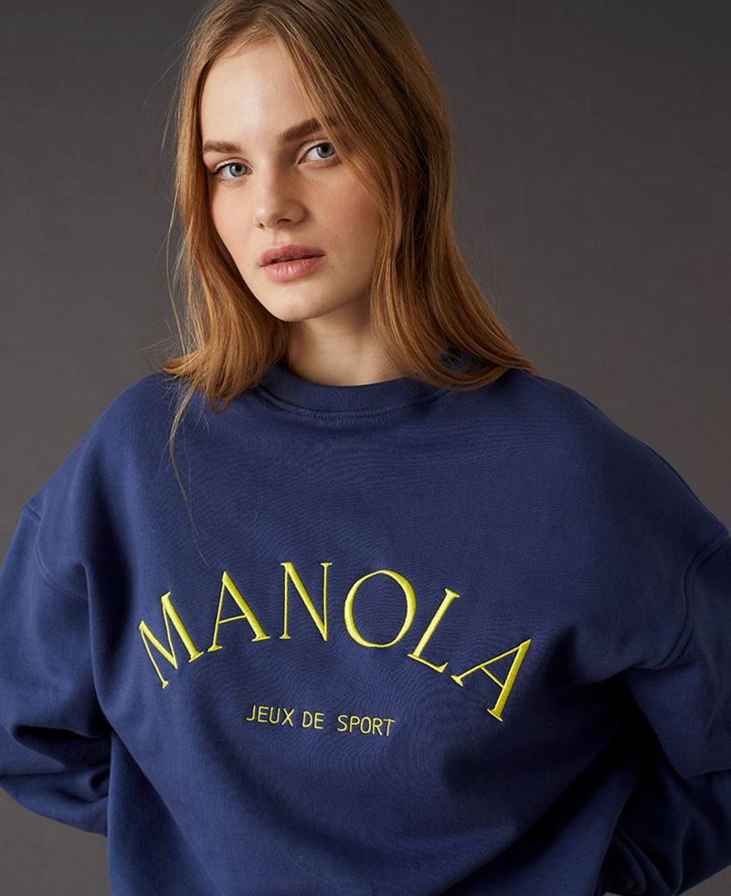 Vêtements De Sport Alohas Iconica Sweatshirt Bleu Femme | LNO-55520185