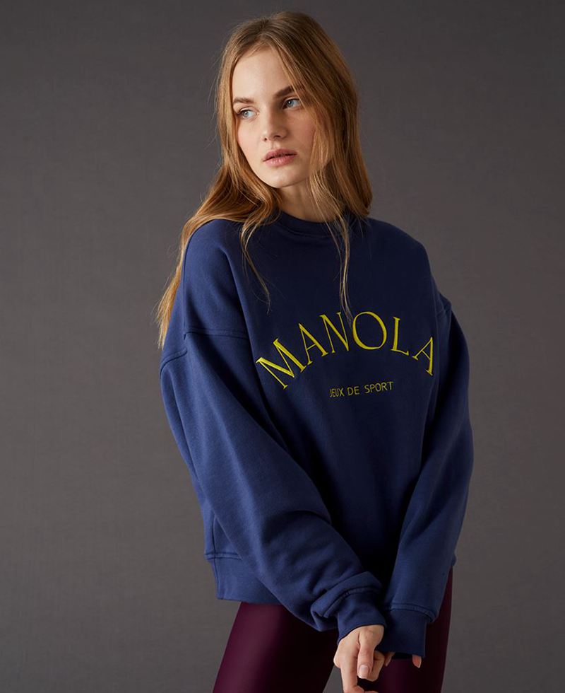 Vêtements De Sport Alohas Iconica Sweatshirt Bleu Femme | LNO-55520185