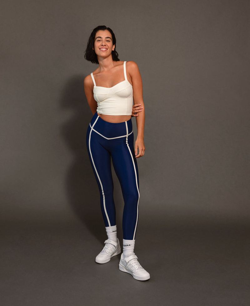 Vêtements De Sport Alohas Ribet Legging Bleu Femme | GXS-24230207