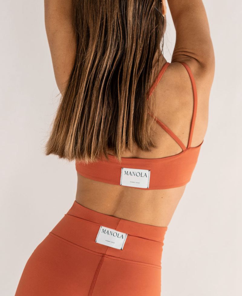 Vêtements De Sport Alohas Crossed Back Top Orange Femme | SDL-53541022