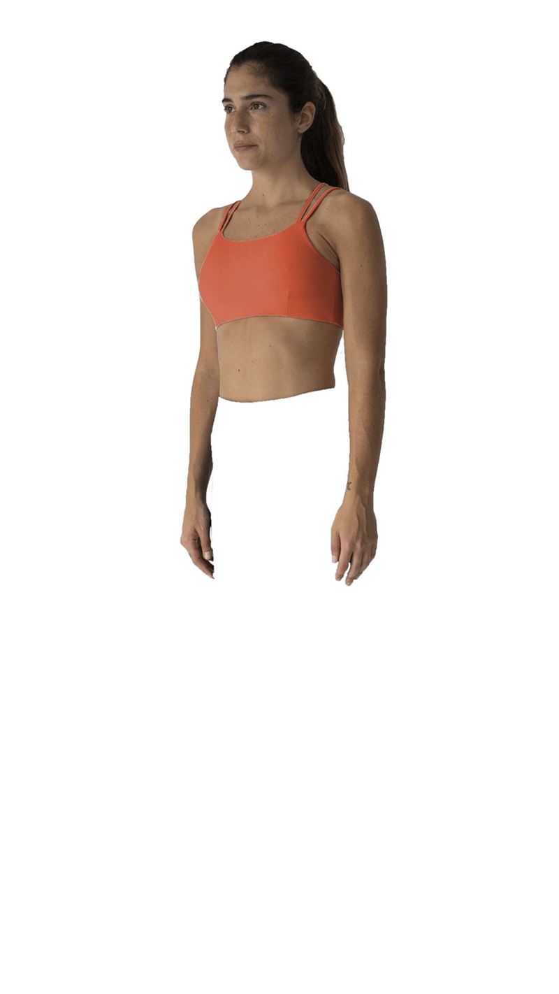 Vêtements De Sport Alohas Crossed Back Top Orange Femme | SDL-53541022