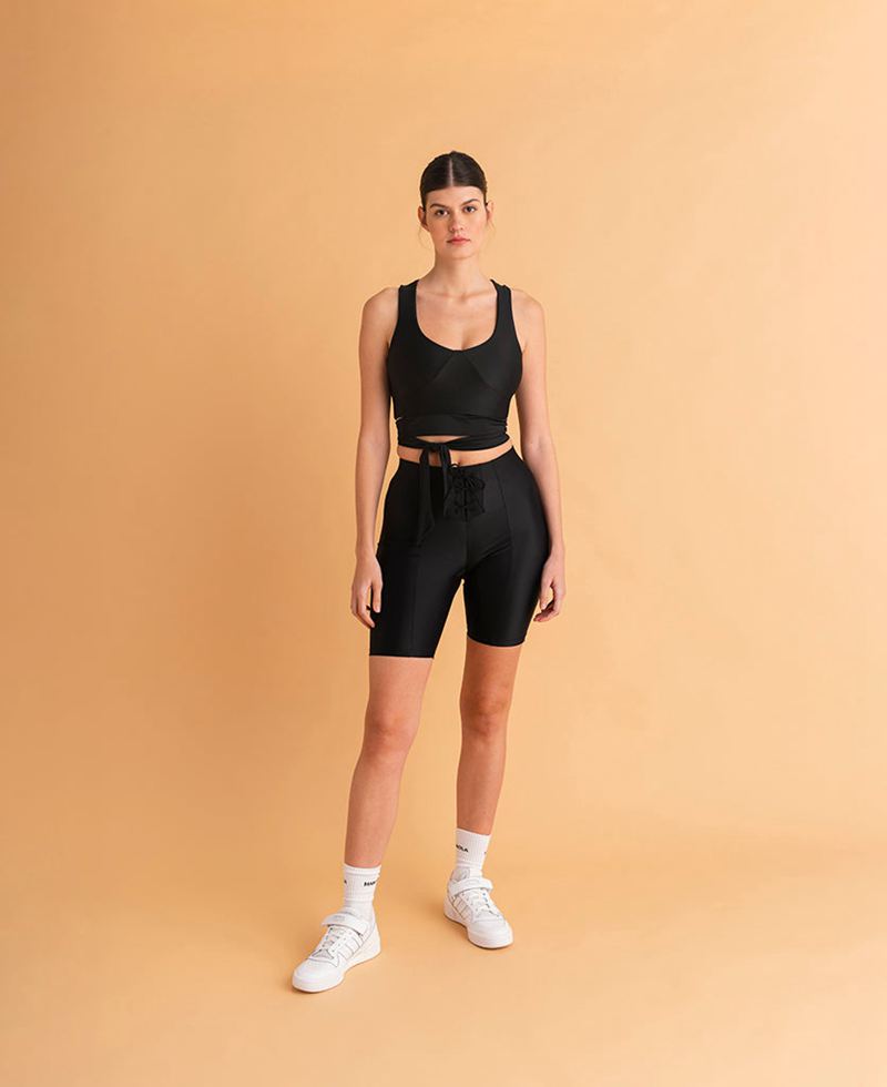 Vêtements De Sport Alohas Cross Top Noir Femme | FXK-56640595