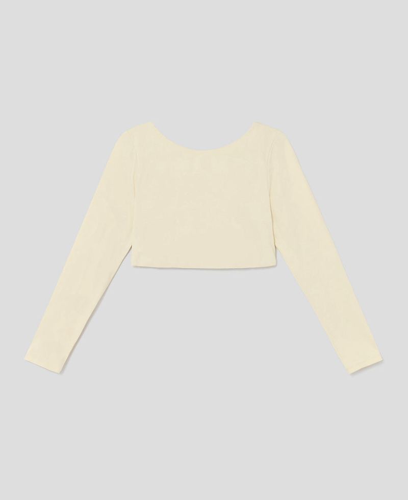 Vêtements De Sport Alohas Core Crop Top Long Sleeve Blanche Femme | GPH-52099299