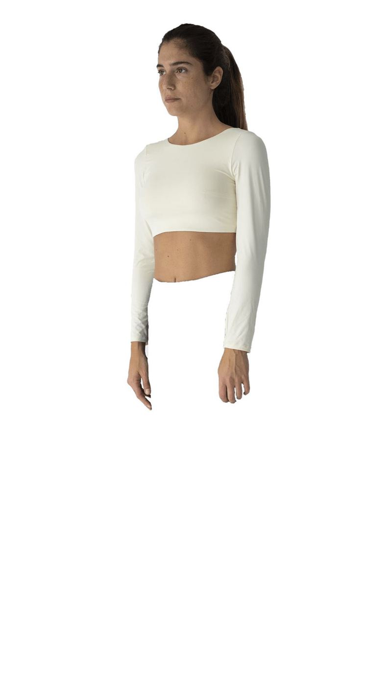 Vêtements De Sport Alohas Core Crop Top Long Sleeve Blanche Femme | GPH-52099299