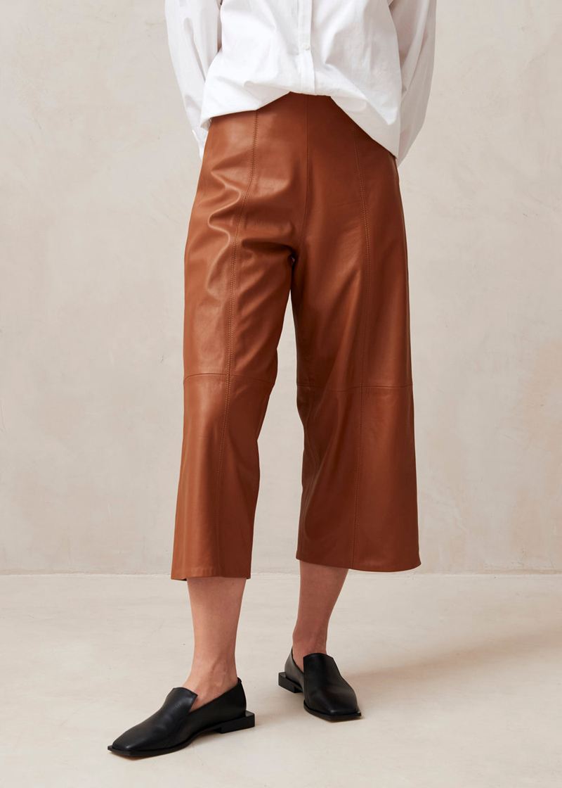 Pantalon Alohas Montpellier Cuir Marron Femme | YNF-05540878