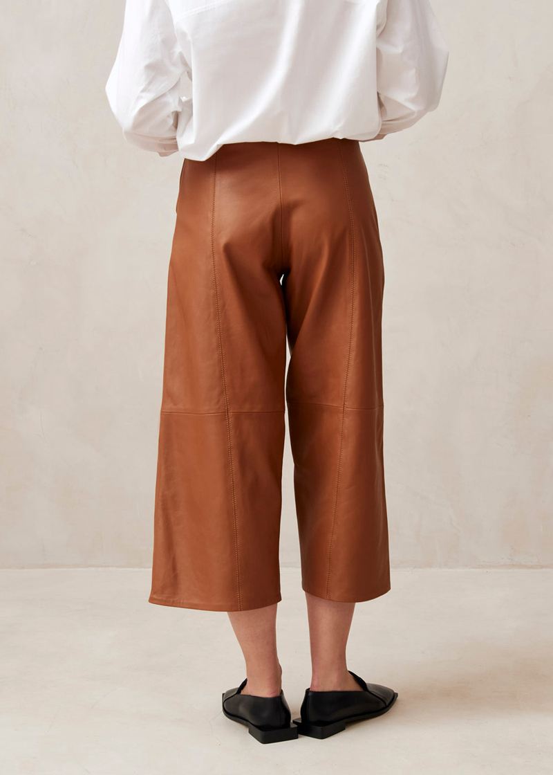 Pantalon Alohas Montpellier Cuir Marron Femme | YNF-05540878