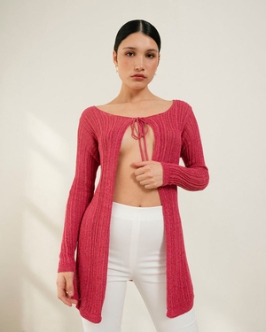 Cardigan Alohas Witty Rouge Femme | CAL-44298053