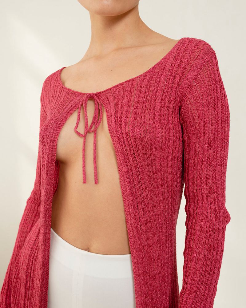 Cardigan Alohas Witty Rouge Femme | CAL-44298053