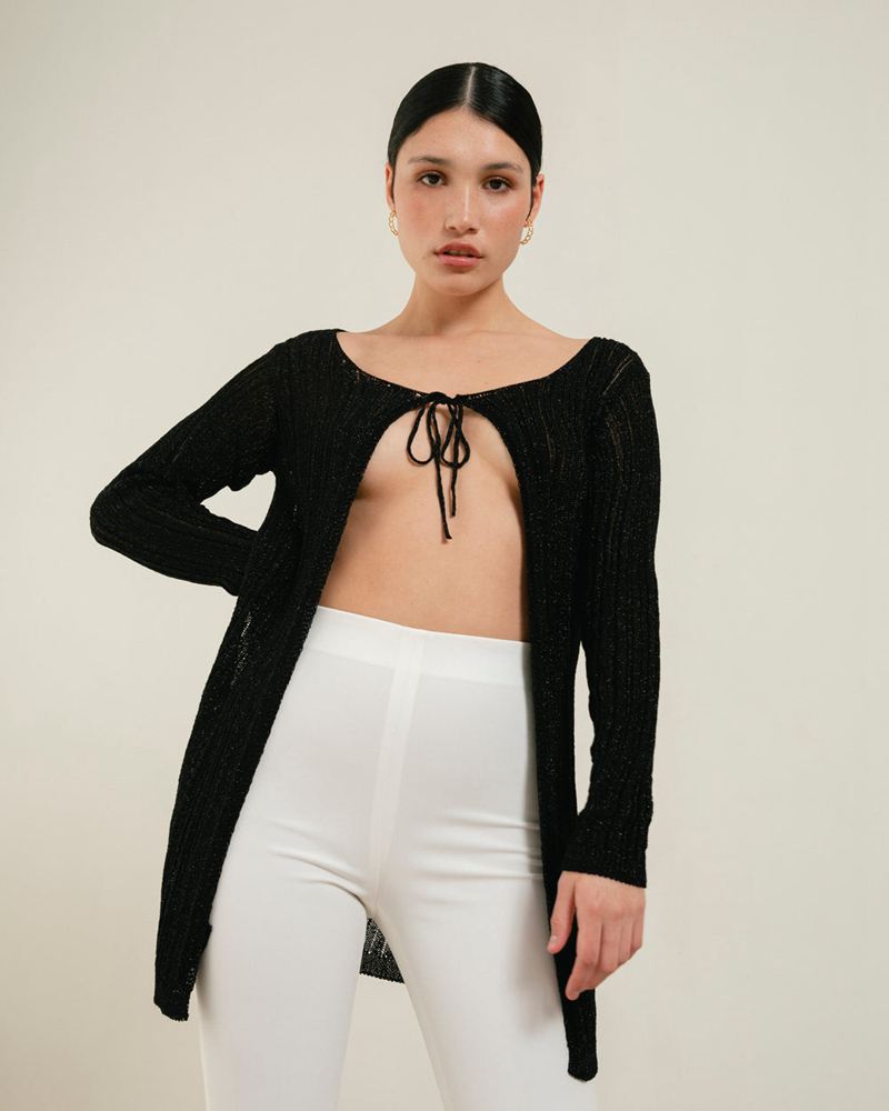 Cardigan Alohas Witty Noir Femme | DOL-08365835