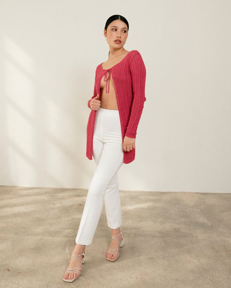 Cardigan Alohas Witty Rouge Femme | CAL-44298053