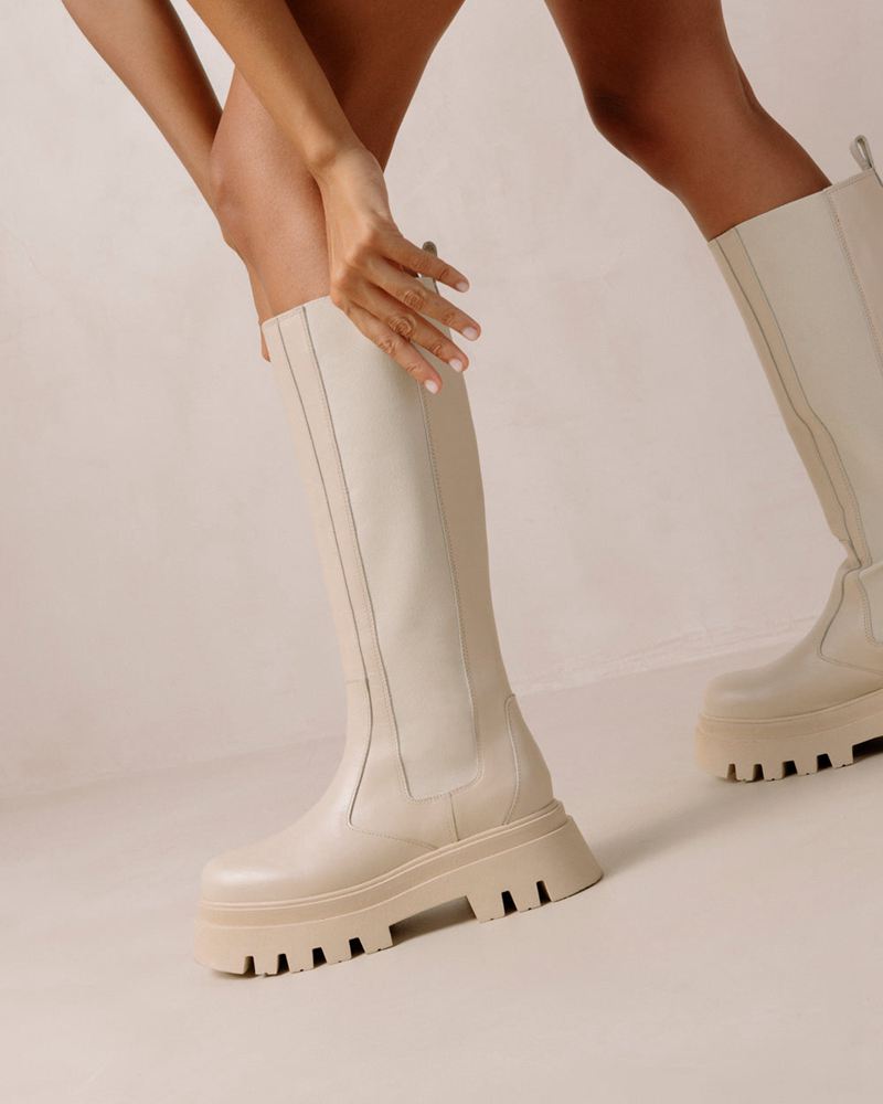 Bottes D'équitation Alohas Go Getter Cuir Blanche Femme | IOJ-00559416