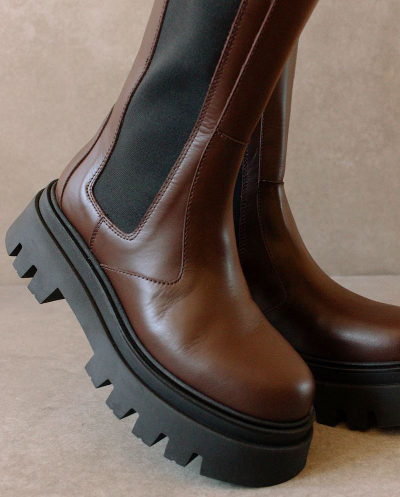 Bottes D'équitation Alohas Go Getter Cuir Marron Foncé Femme | RCG-19294338