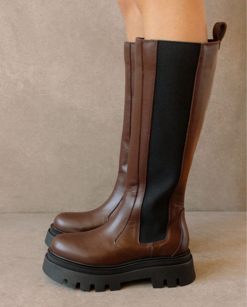 Bottes D'équitation Alohas Go Getter Cuir Marron Foncé Femme | RCG-19294338