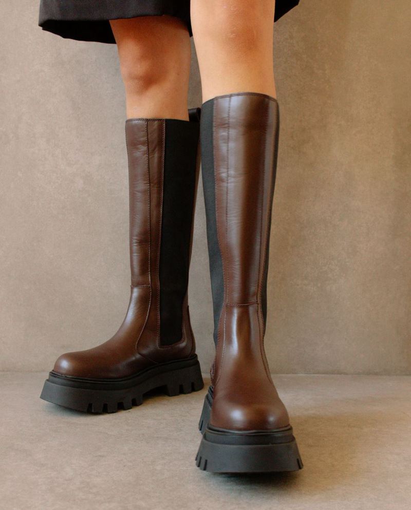 Bottes D'équitation Alohas Go Getter Cuir Marron Foncé Femme | RCG-19294338