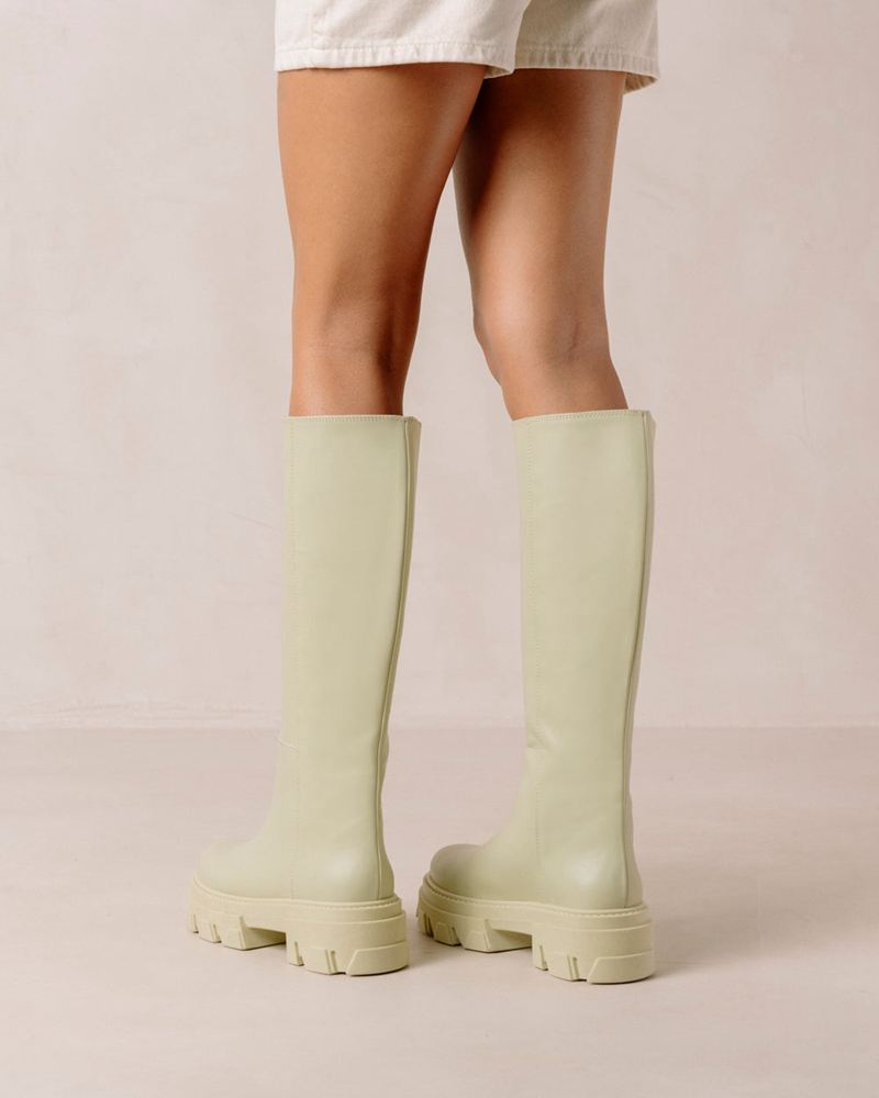 Bottes Hautes Alohas Katiuska Cuir Vert Femme | AWQ-80620469