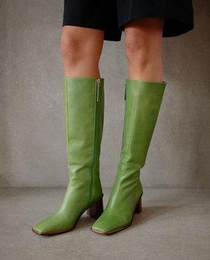 Bottes Hautes Alohas East Cuir Vert Femme | YYY-85368144