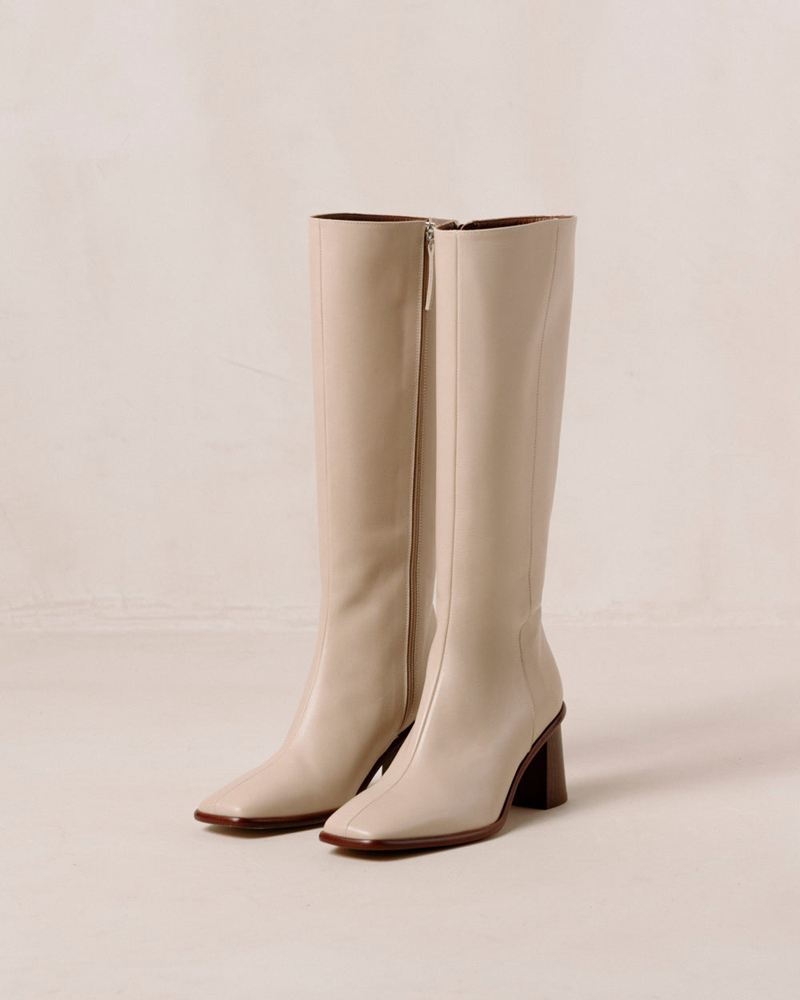 Bottes Hautes Alohas East Cuir Beige Femme | XGF-18038753