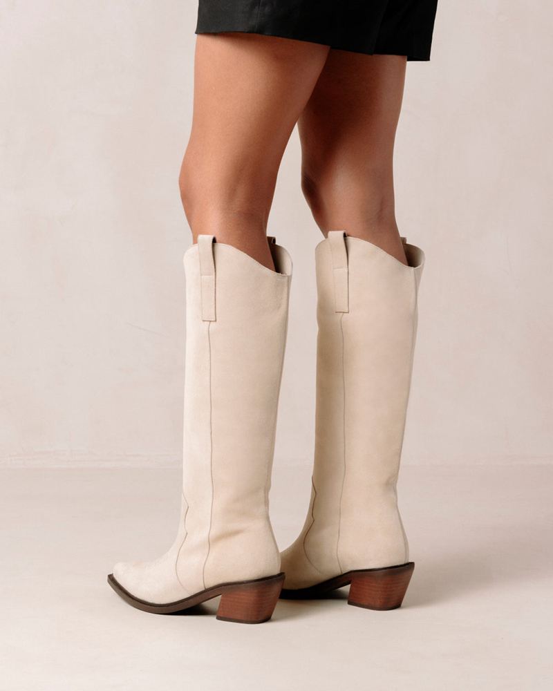 Bottes Cowboy Alohas Mount Cuir Blanche Femme | VYW-03688500