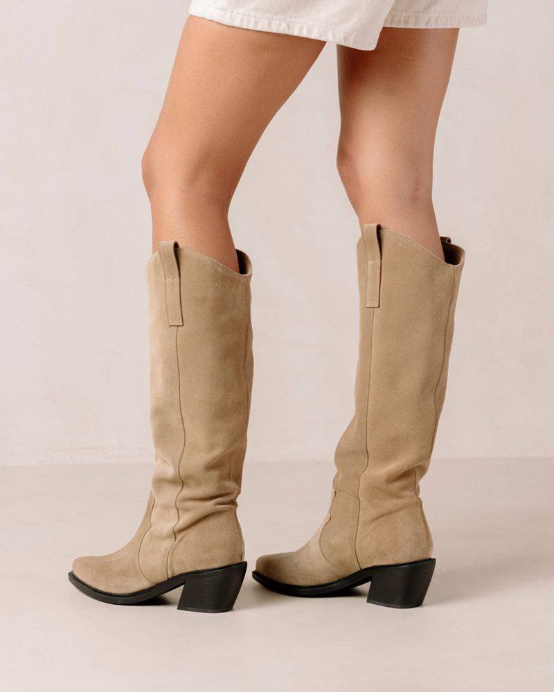 Bottes Cowboy Alohas Mount Cuir Beige Femme | MQO-48529506