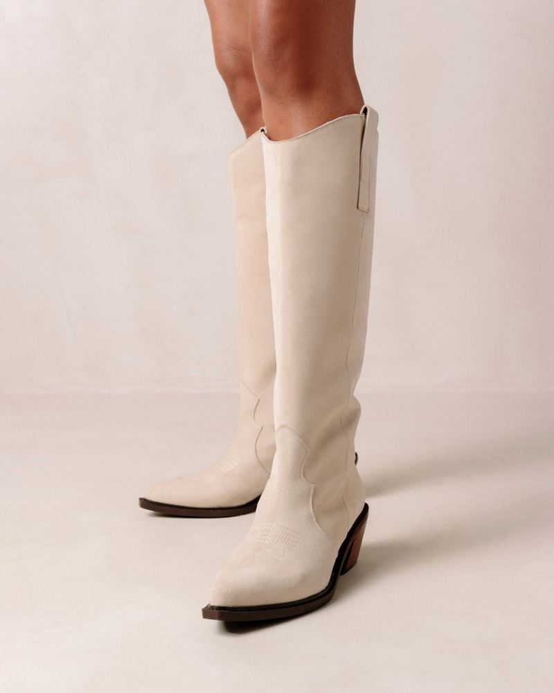 Bottes Cowboy Alohas Mount Cuir Blanche Femme | VYW-03688500