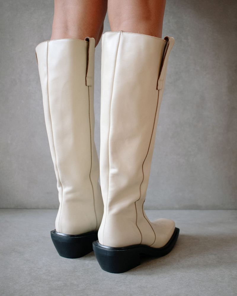 Bottes Hautes Alohas Cattle Cuir Blanche Femme | LQH-90949530